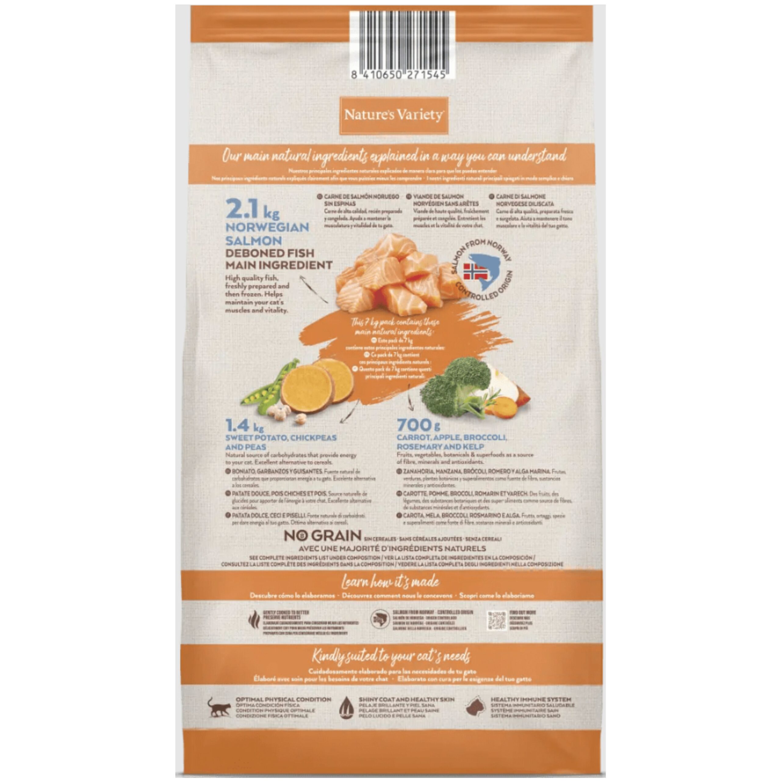 NATURES VARIETY CAT SELECTED SALMON 1.25 Kg. - Imagen 2