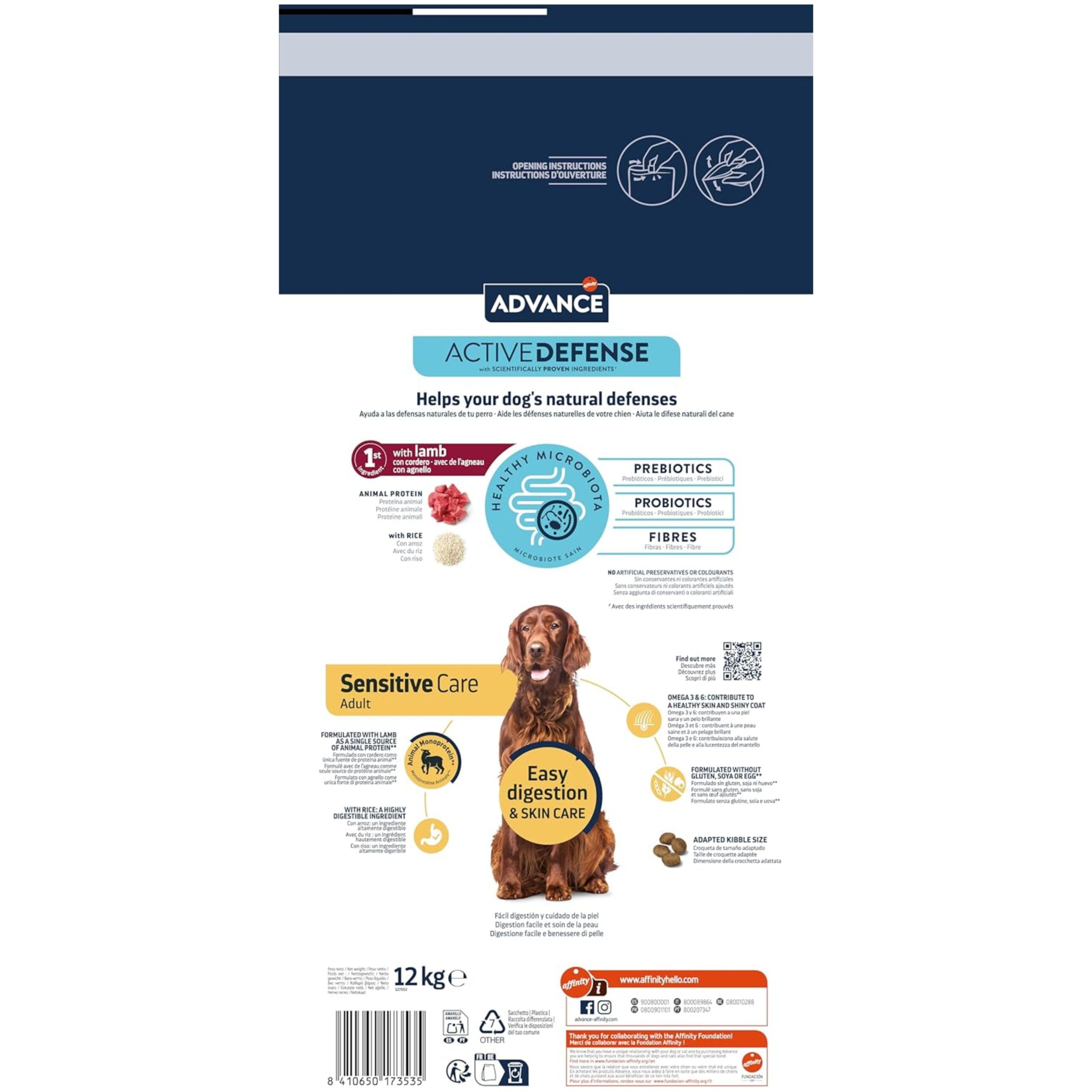 ADVANCE SENSITIVE LAMB&RICE 12 KG. - Imagen 2