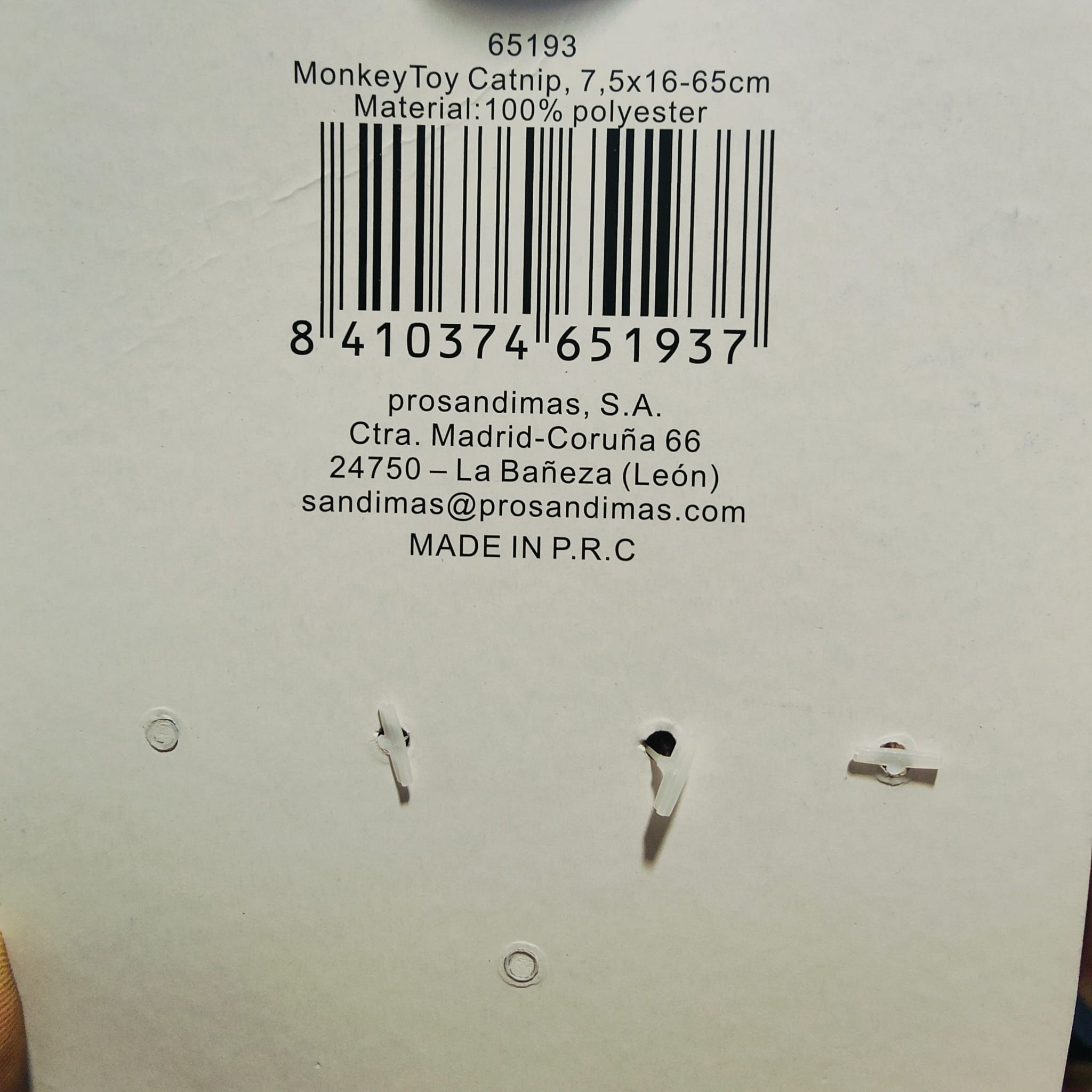 MONKEY TOY CON CAT NIP - Imagen 2