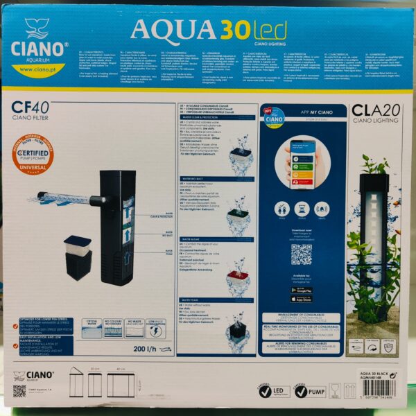 ACUARIO AQUA 30 LED. NEGRO. - Imagen 2